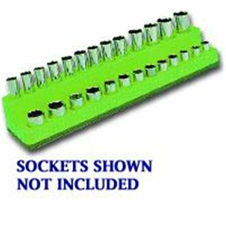 DENDESIGNS 1/4 Inch Drive Magnetic Green Socket Holder 4-14mm DE3467895